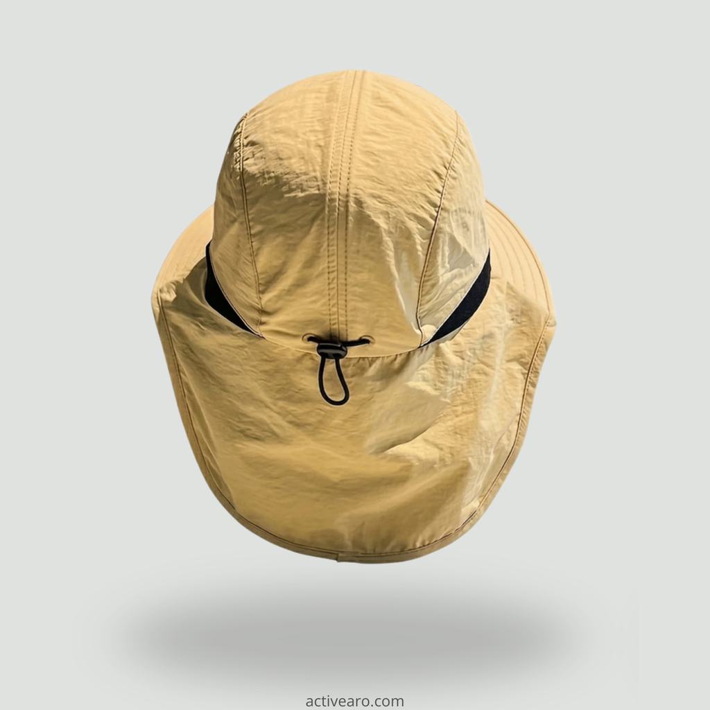 Packable Wide-Brim Fishing Hat – Sun Hat with Neck Flap and Chin Strap