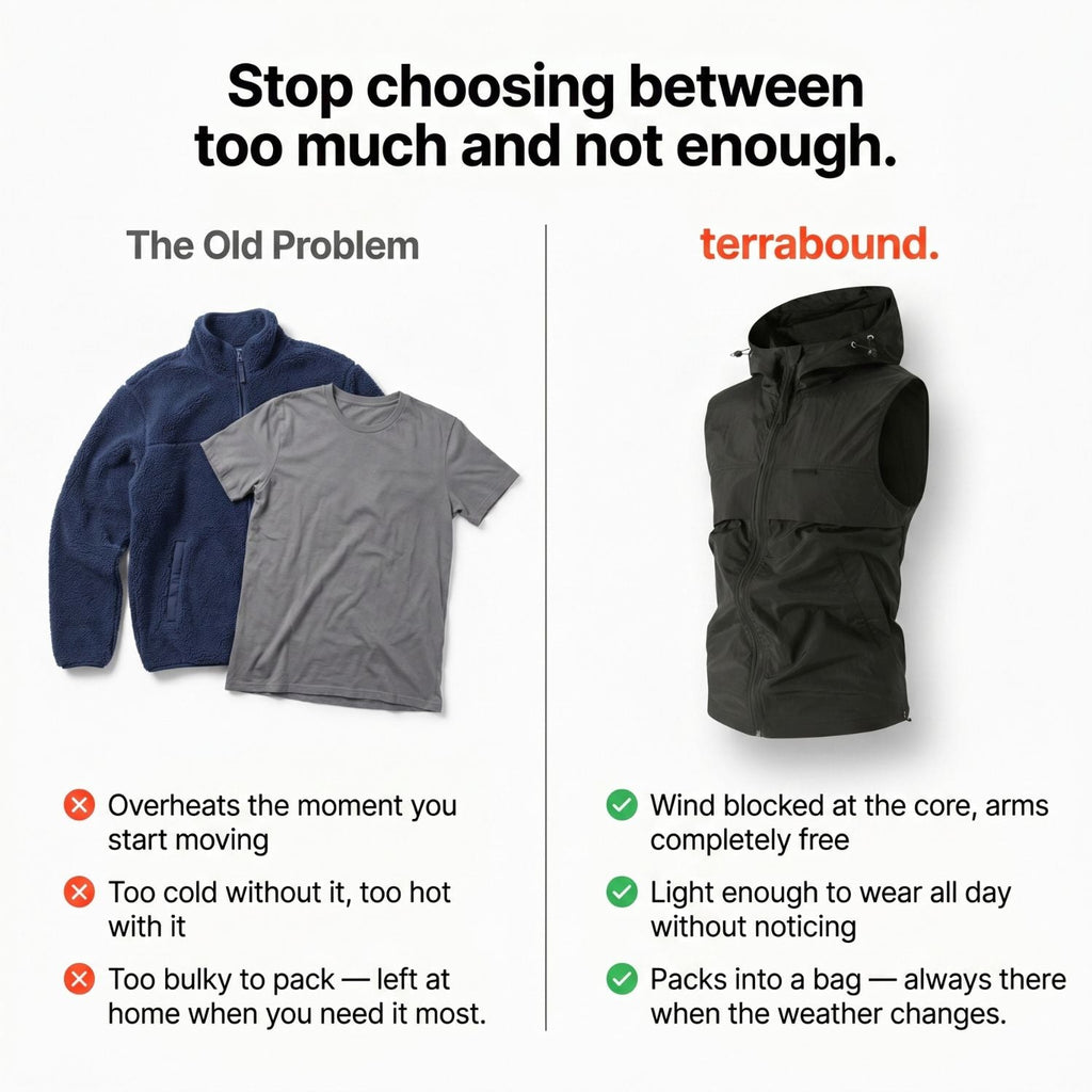 Men's Hooded Gilet - Lightweight Windproof Outdoor Vest for Fishing & Hiking