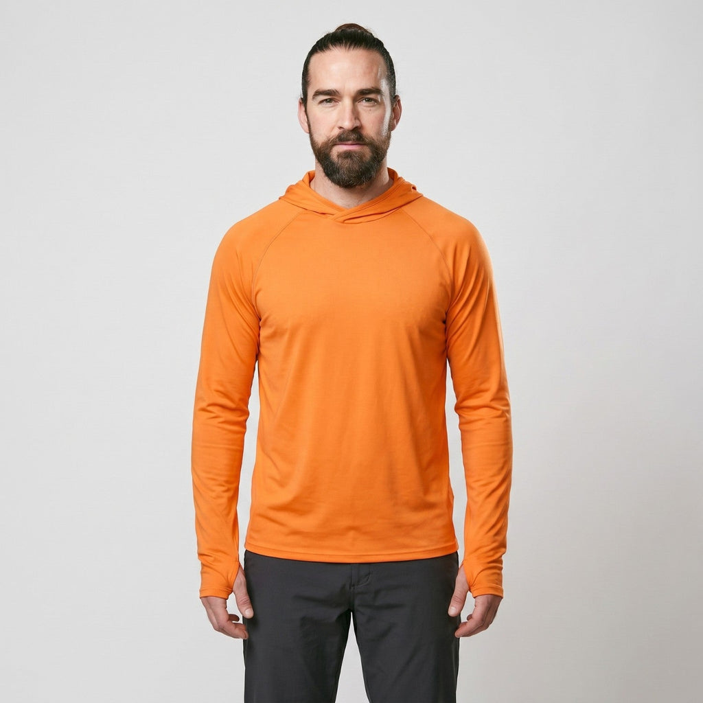 Men's UPF 50+ Sun Hoodie – Lightweight Quick-Dry Hiking & Fishing UV Top with Thumb Loops