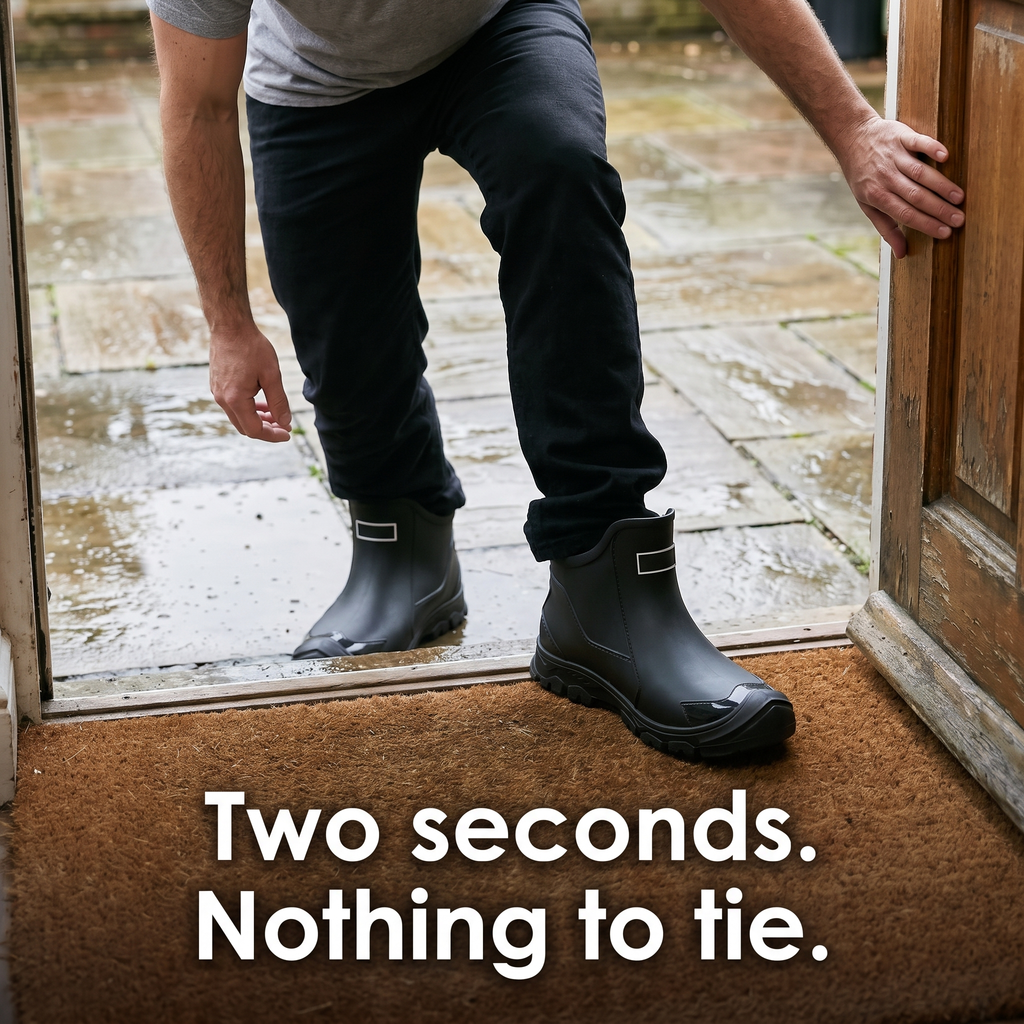 Ankle Wellies - Short Waterproof Wellington Boots - Slip On Garden Shoes