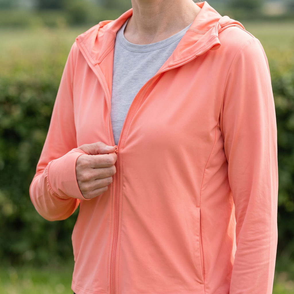 Women's Zip-Up Sun Hoodie - UPF 50+ Lightweight UV Protection Jacket
