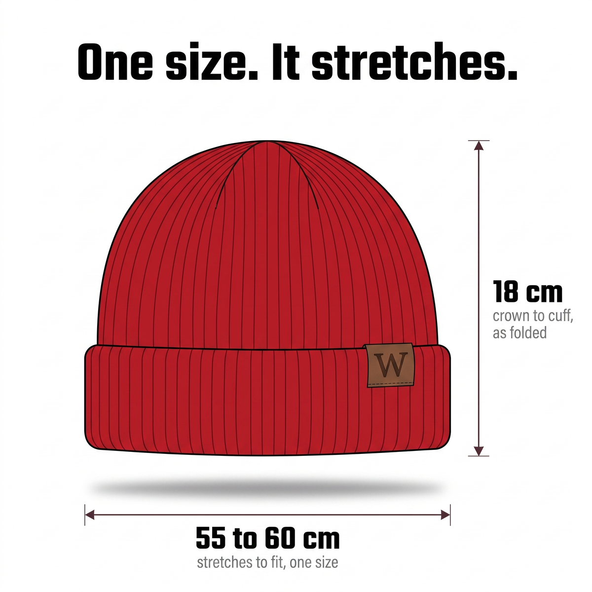 Beanie Hat - Ribbed Fisherman Beanie - Cuffed Winter Hat for Hiking