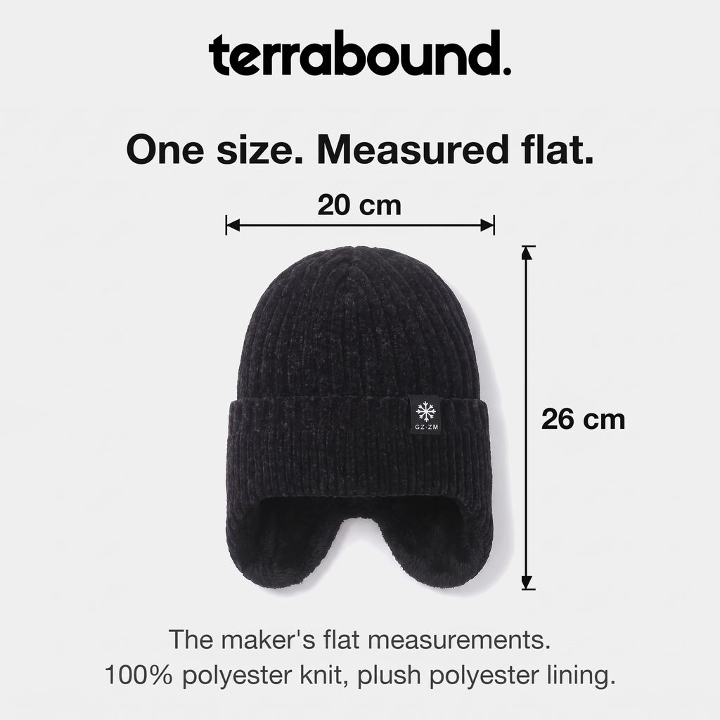 Men's Beanie Hat - Fleece Lined Ear Flap - Woolly Winter Hat
