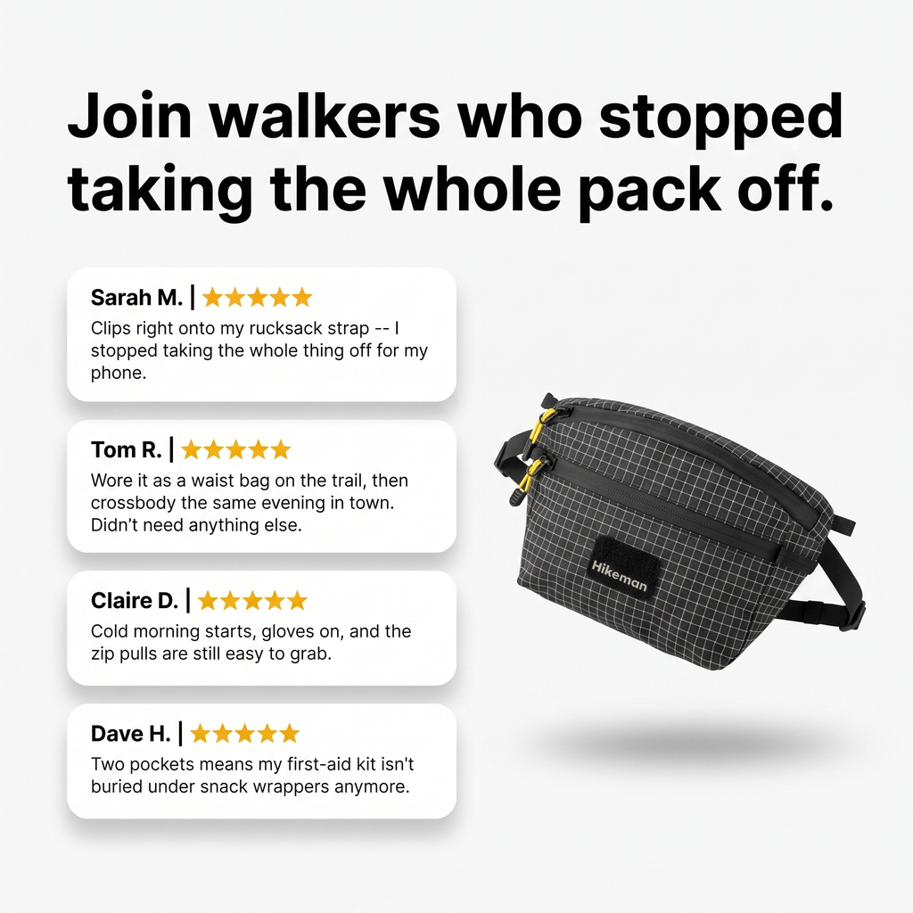 Tactical Waist Pack - Clip-On Hip Bag - Military-Style Outdoor Bag