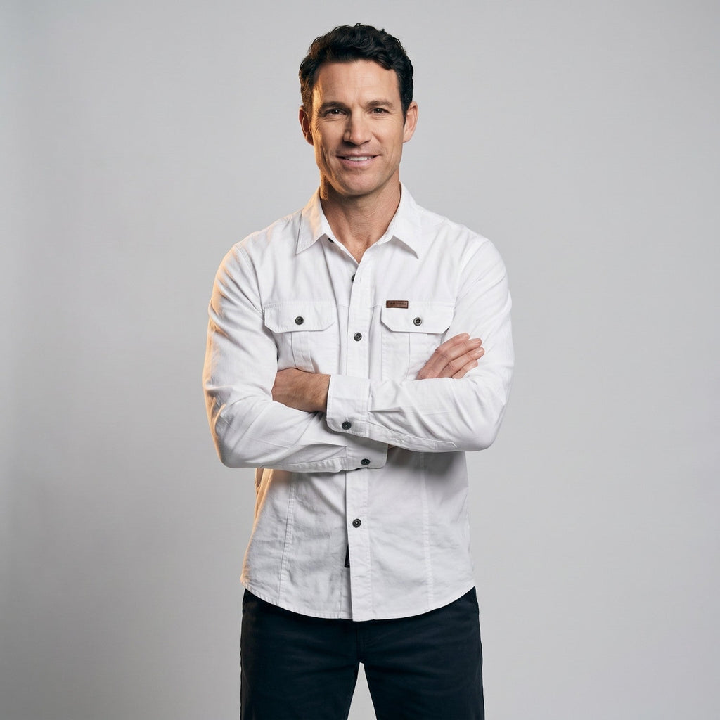 Men's Lightweight Long-Sleeve Outdoor Shirt – Durable Cotton Design