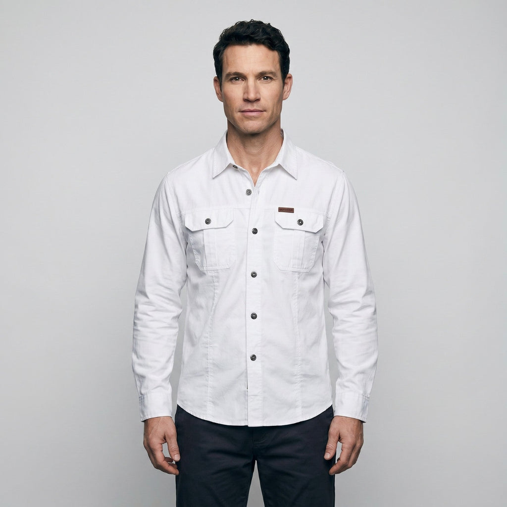 Men's Lightweight Long-Sleeve Outdoor Shirt – Durable Cotton Design