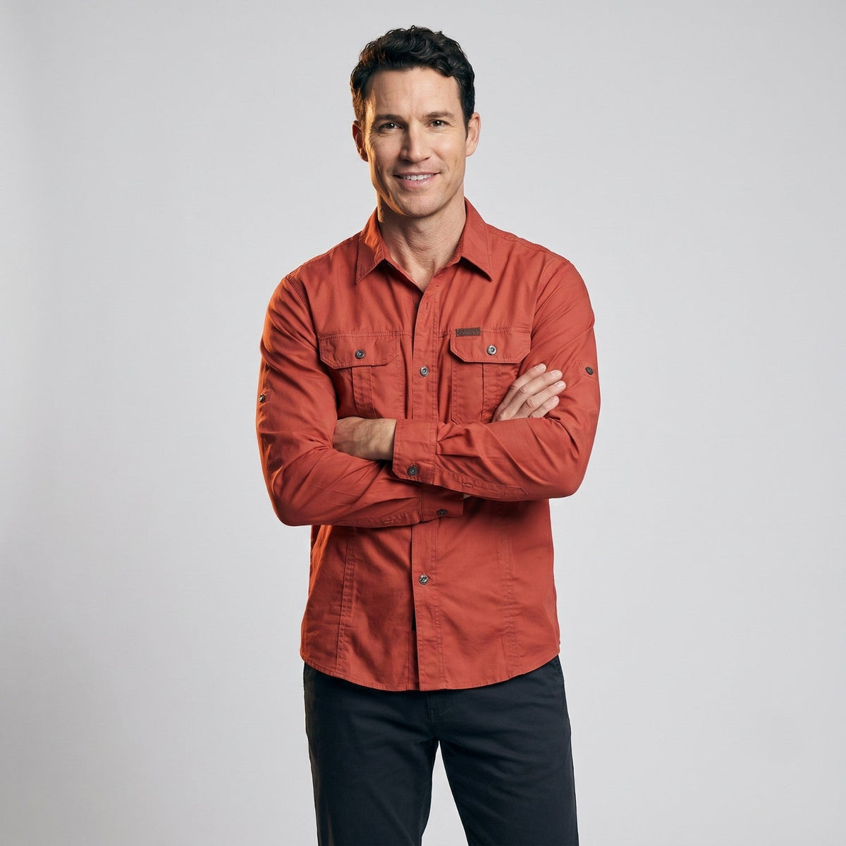 Men's Lightweight Long-Sleeve Outdoor Shirt – Durable Cotton Design