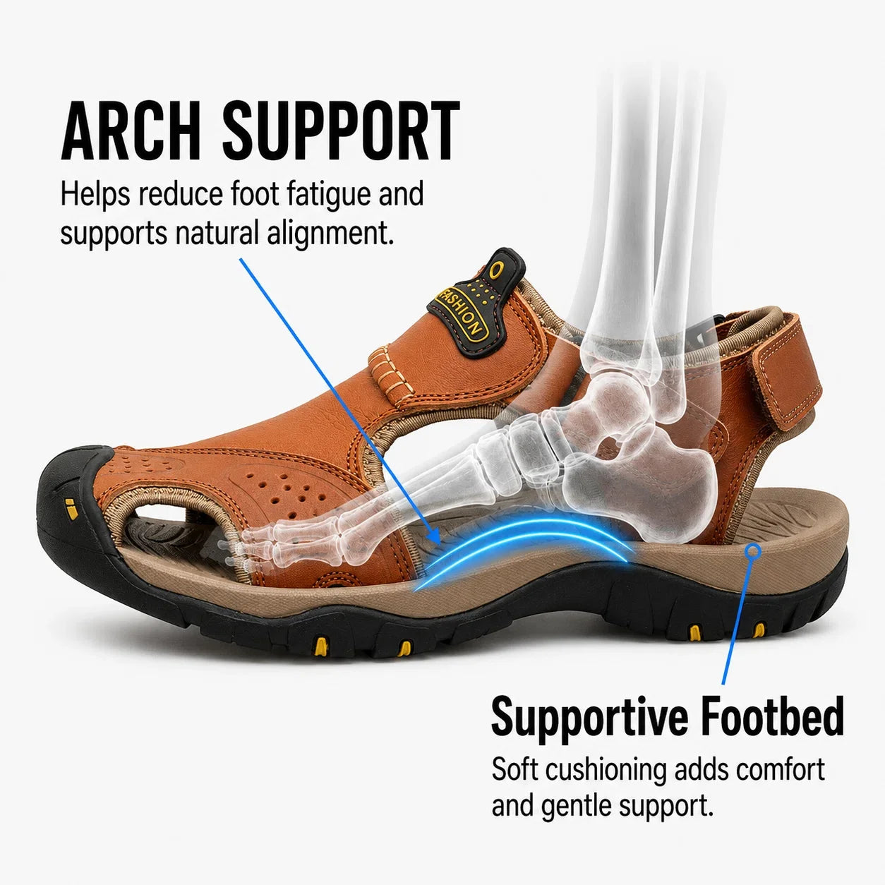 Men’s Extra Wide Toe Comfort Sandals with Adjustable Straps