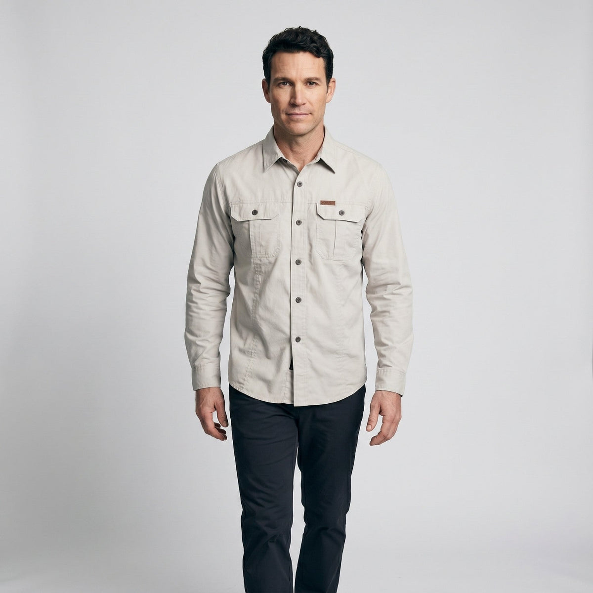 Men's Lightweight Long-Sleeve Outdoor Shirt – Durable Cotton Design