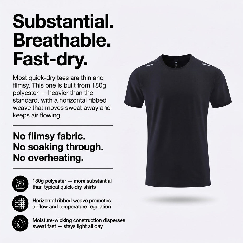 Men's Running T-Shirt - Quick-Dry Hiking & Outdoor - Moisture-Wicking Tee