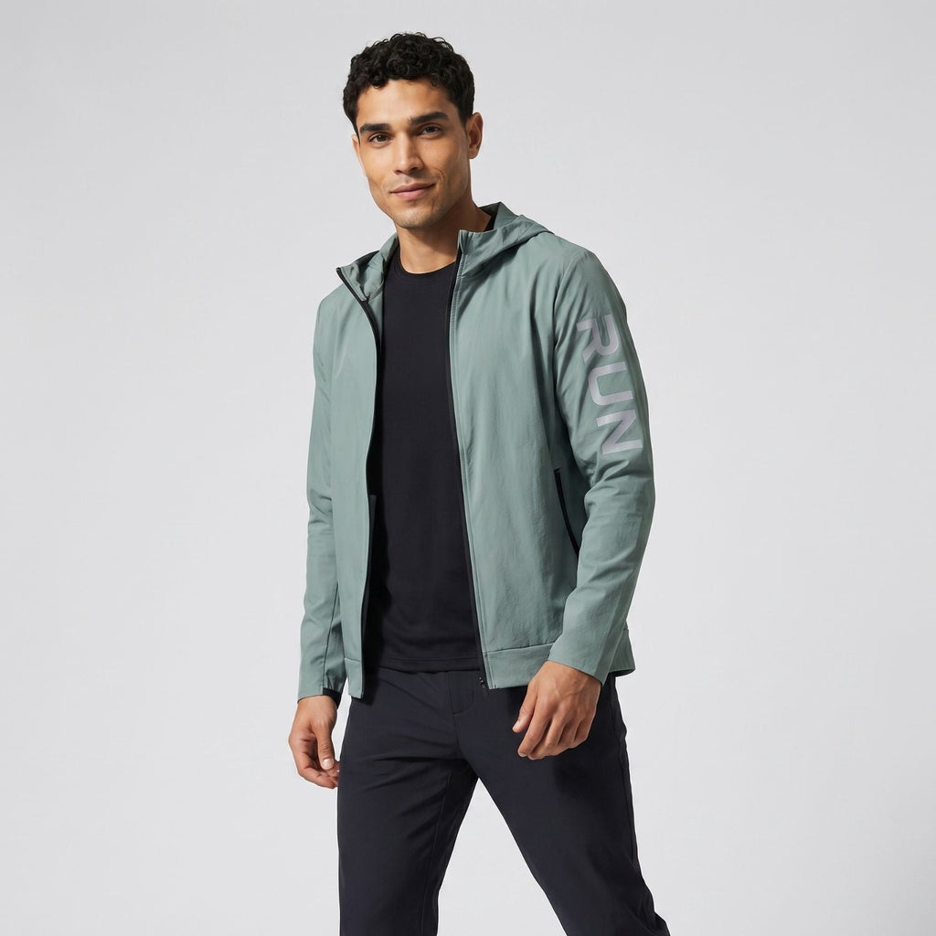 Men's Running Jacket - Lightweight Packable - Windproof & Water-Resistant