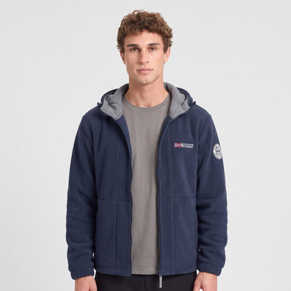 Men's Fleece Jacket - Windproof Hooded Fleece - Walking & Hiking