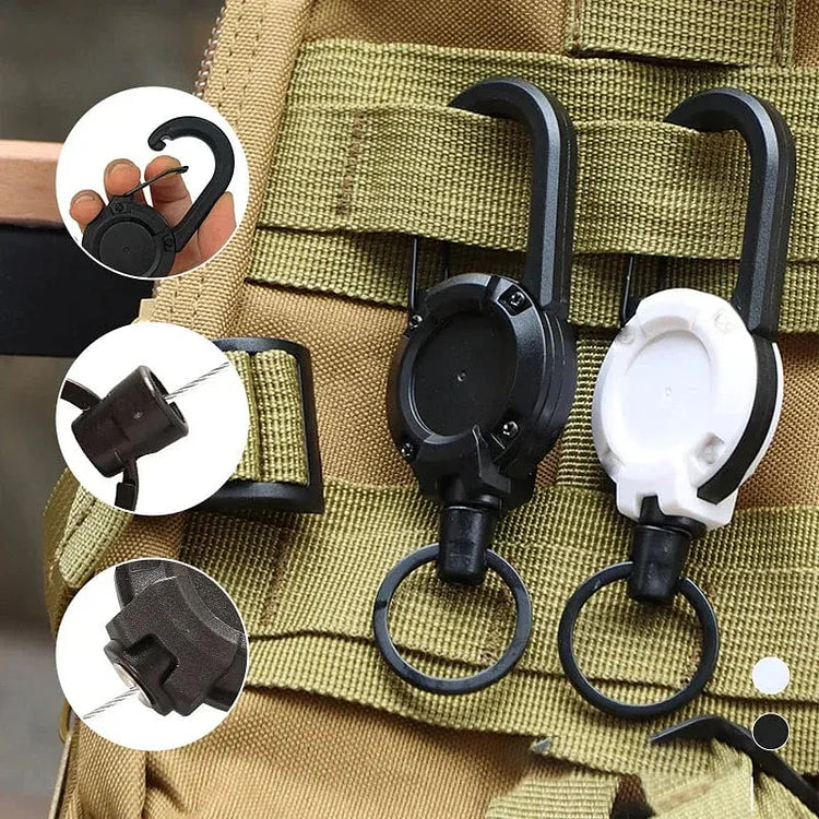 Heavy Duty Retractable Keychain - Key Holder with a Retractable Kevlar Cord