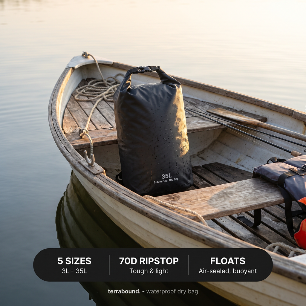 Waterproof Dry Bag Set - Roll-Top Dry Sacks for Kayaking & Camping