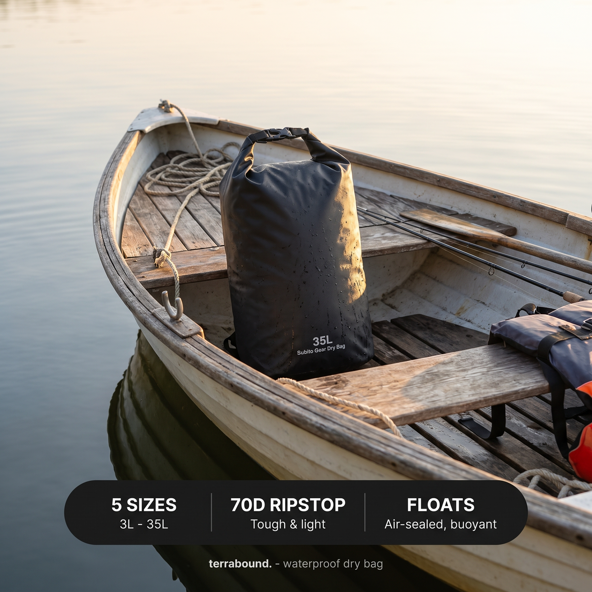 Waterproof Dry Bag Set - Roll-Top Dry Sacks for Kayaking & Camping