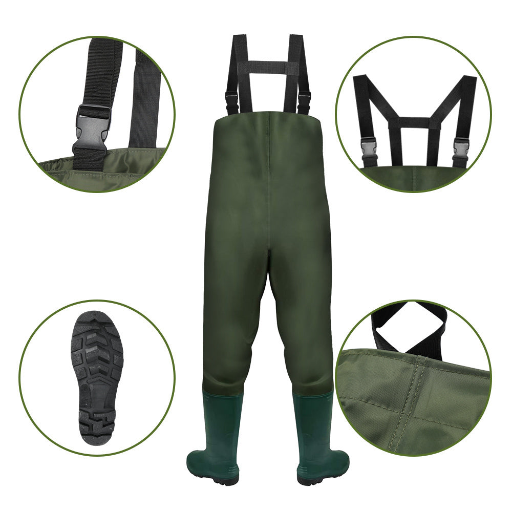 Fishing Waders with Boots - Waterproof Chest Waders for River and Pond Fishing