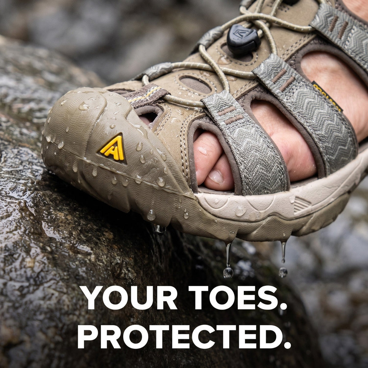 Men's Walking Sandals - Closed Toe - Outdoor Hiking & Water Sandals