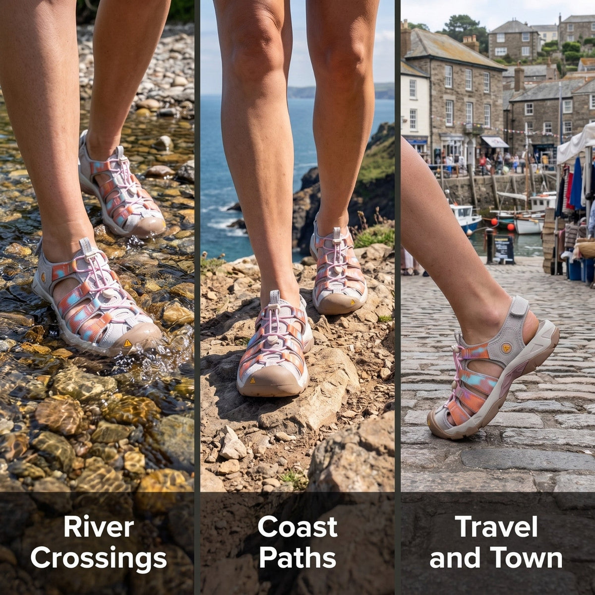 Women's Walking Sandals - Closed Toe - Outdoor Hiking & Water Sandals