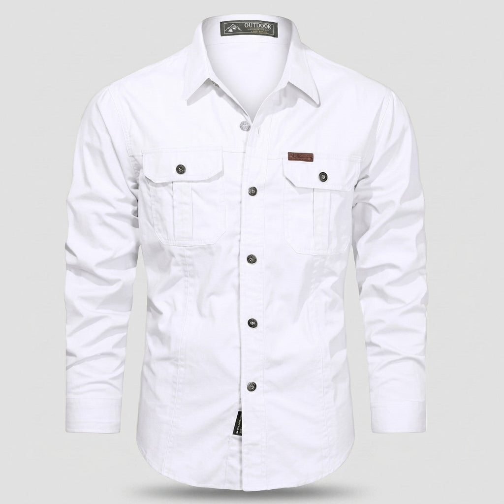 Men's Lightweight Long-Sleeve Outdoor Shirt – Durable Cotton Design