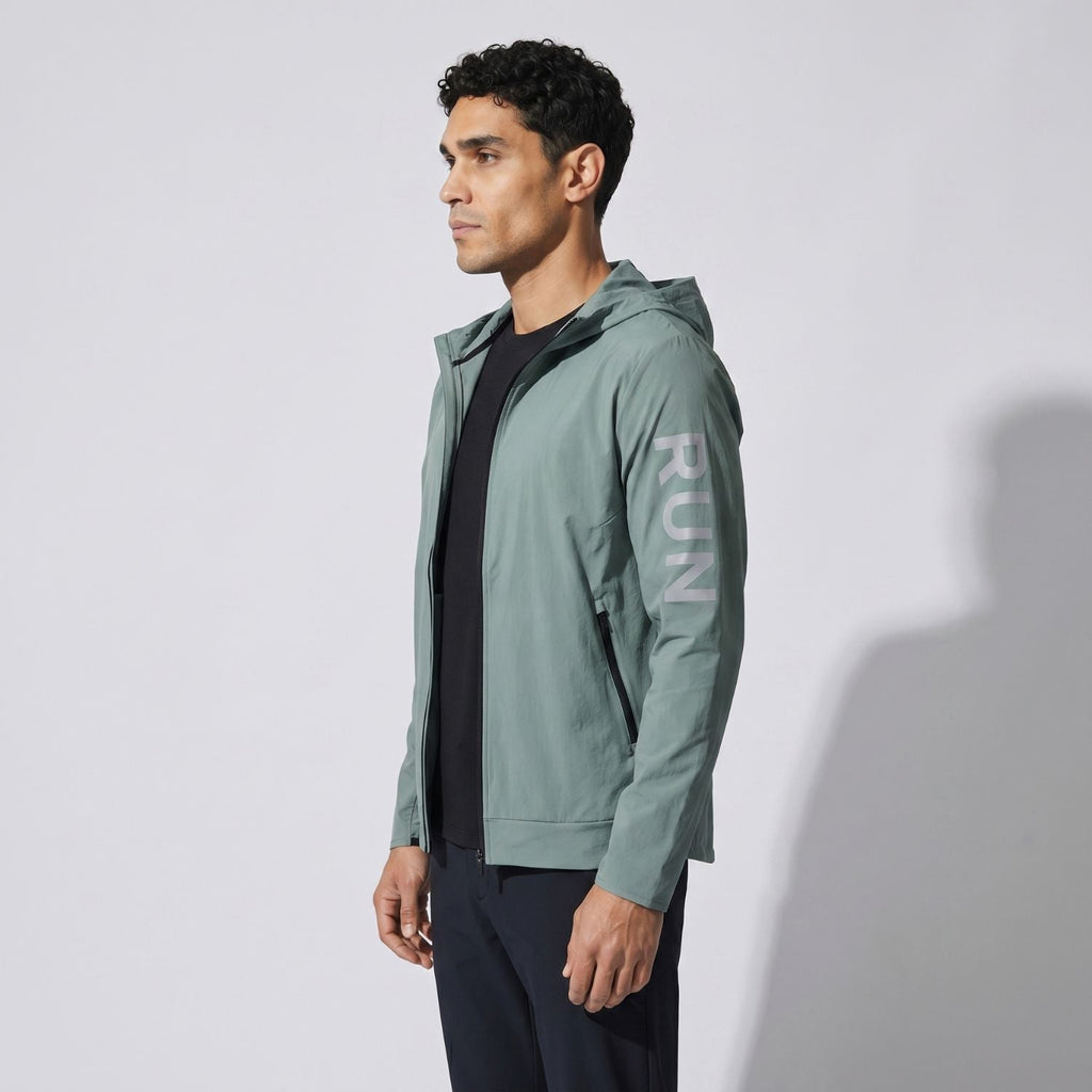 Men's Running Jacket - Lightweight Packable - Windproof & Water-Resistant