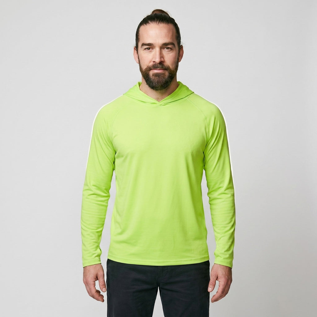 Men's UPF 50+ Sun Hoodie – Lightweight Quick-Dry Hiking & Fishing UV Top with Thumb Loops