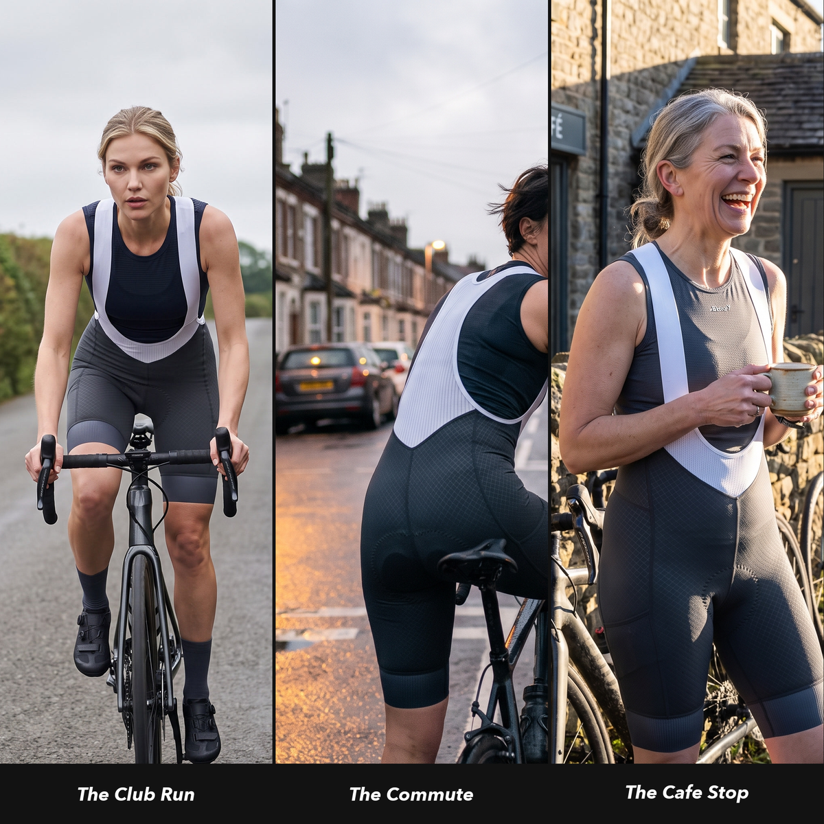 Women's Padded Cycling Shorts - Bib Shorts with Chamois Pad for Road Riding