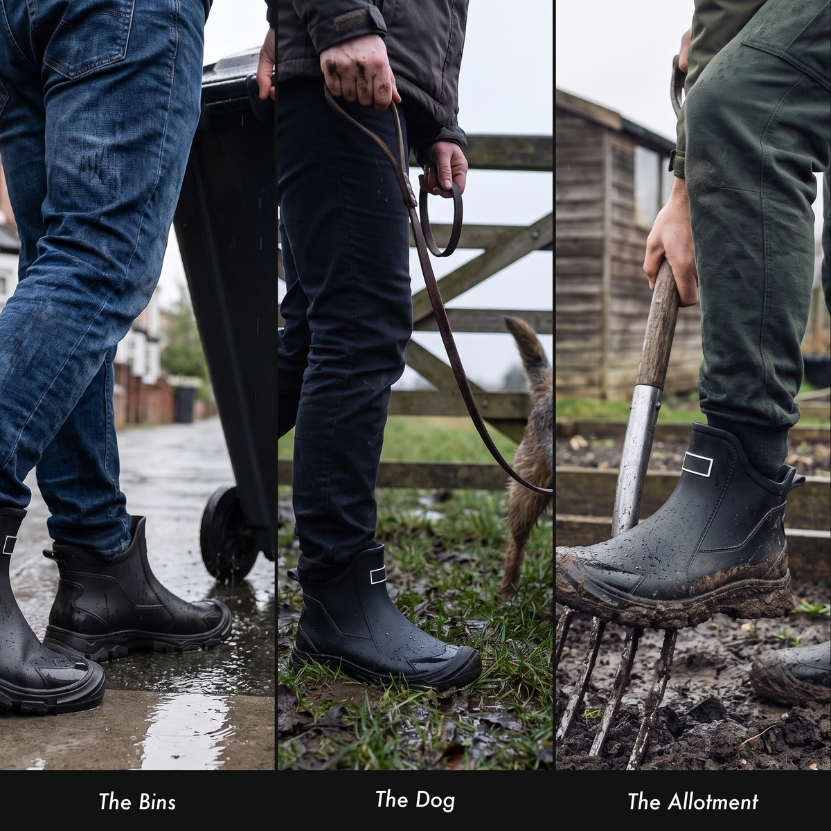 Ankle Wellies - Short Waterproof Wellington Boots - Slip On Garden Shoes