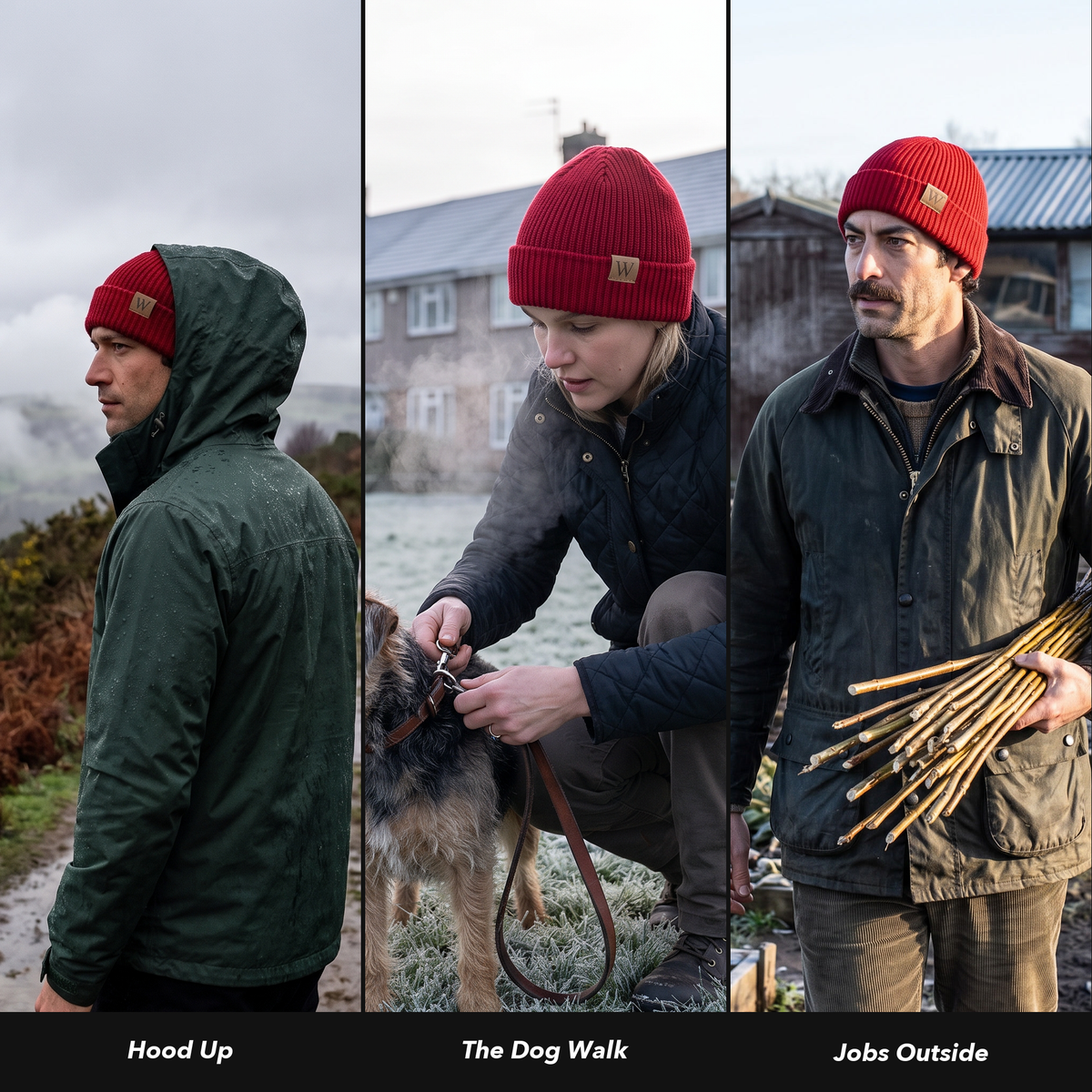Beanie Hat - Ribbed Fisherman Beanie - Cuffed Winter Hat for Hiking