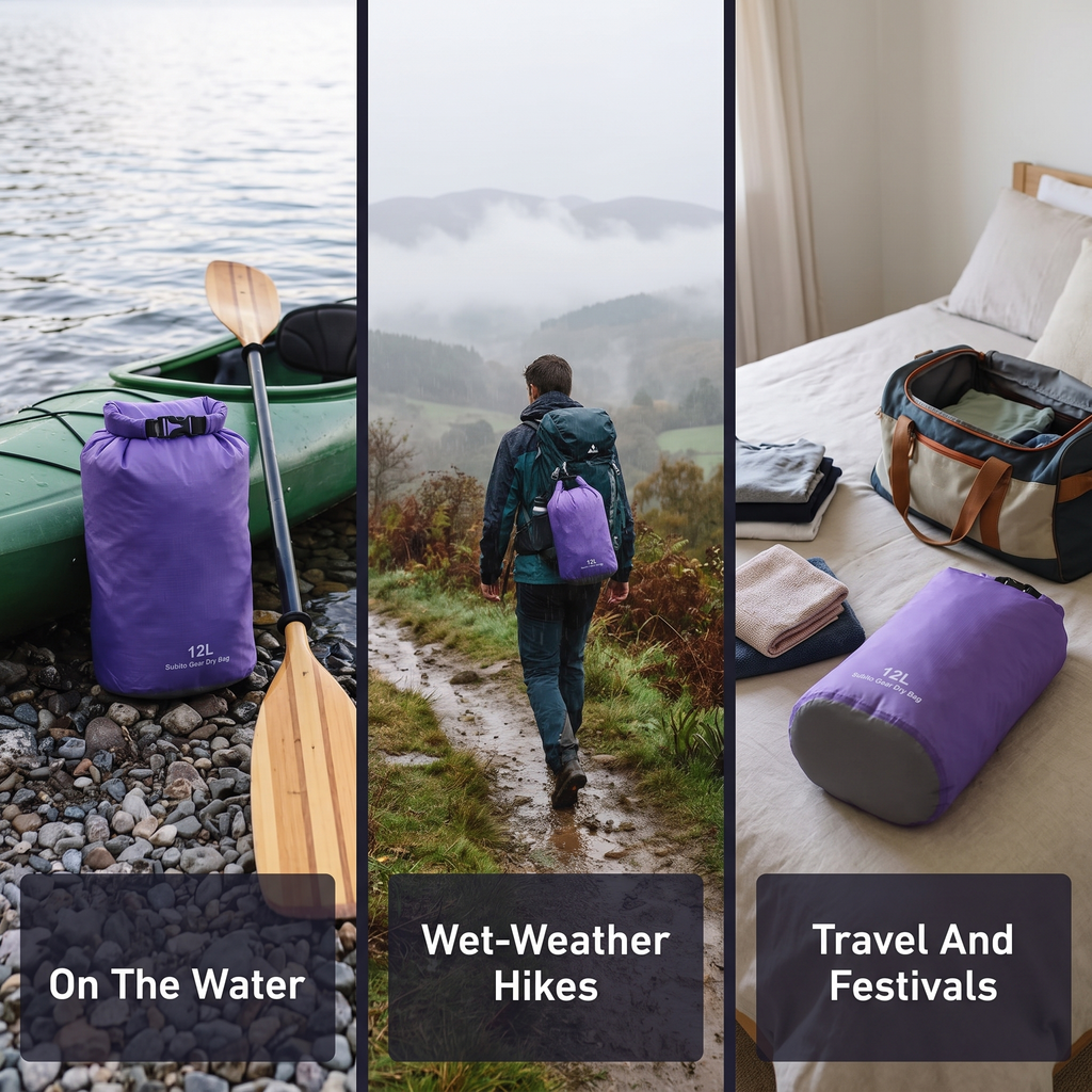 Waterproof Dry Bag Set - Roll-Top Dry Sacks for Kayaking & Camping