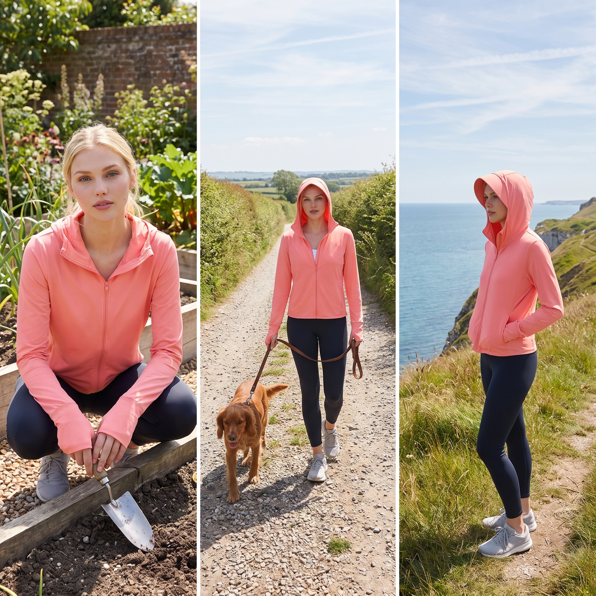 Women's Zip-Up Sun Hoodie - UPF 50+ Lightweight UV Protection Jacket