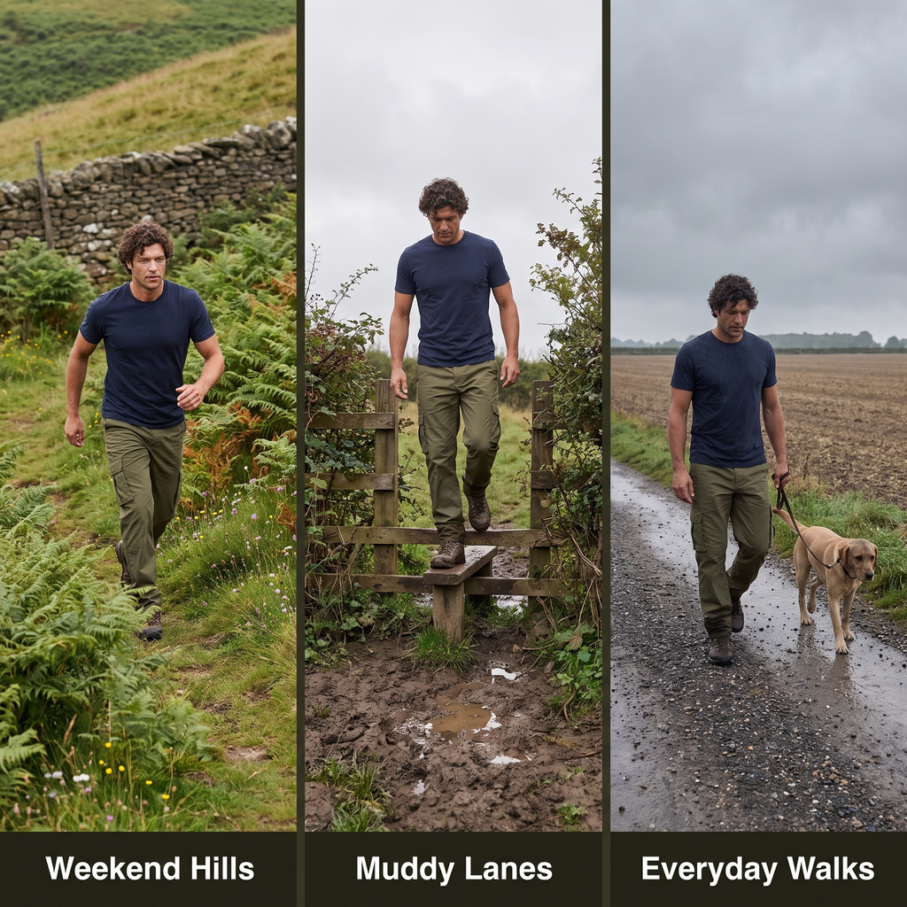 Men's Walking Trousers - Lightweight Cargo - Quick-Dry Hiking Trousers
