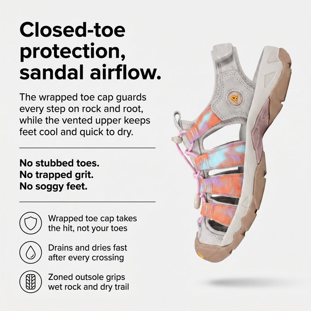 Women's Walking Sandals - Closed Toe - Outdoor Hiking & Water Sandals