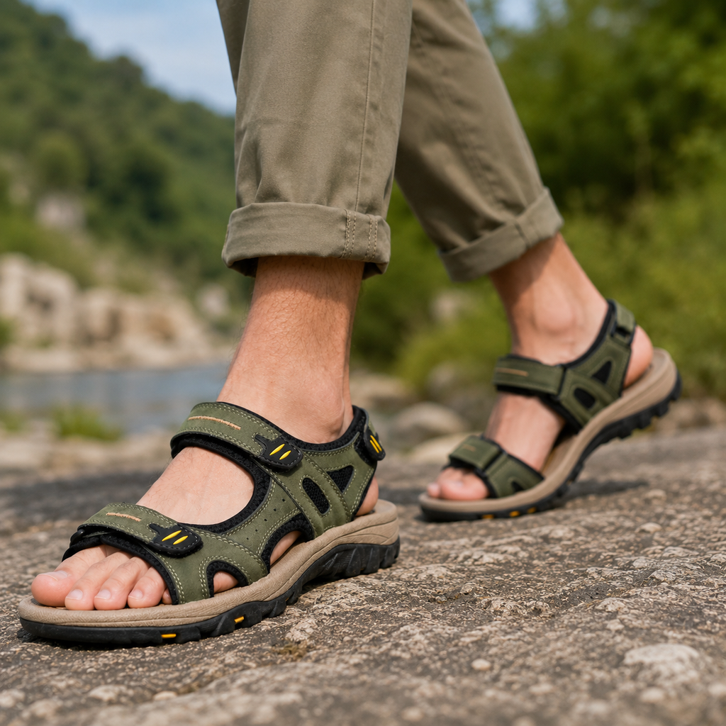 Men’s Wide Toe Box Adjustable Comfort Support Sandals