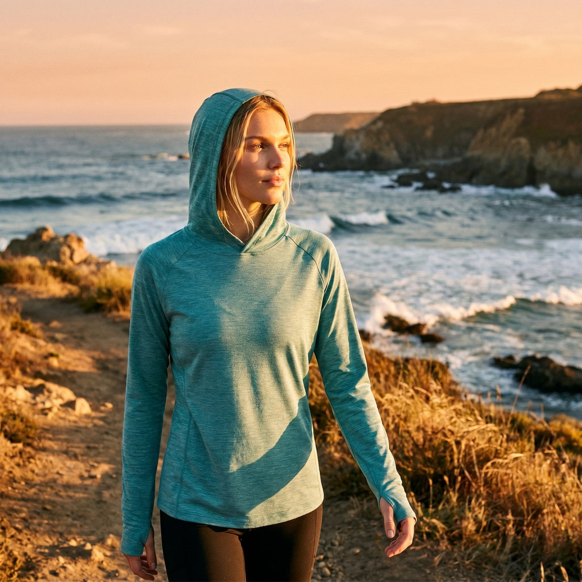 Women's Sun Hoodie - UPF 50+ Midweight Hooded UV Protection Top