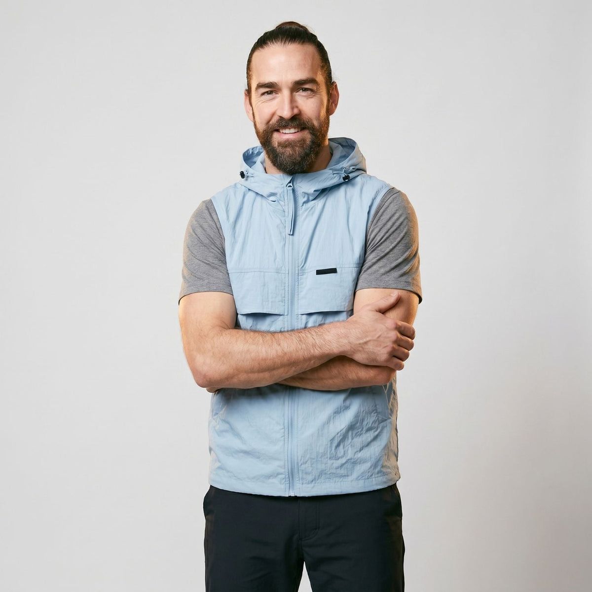 Men's Hooded Gilet - Lightweight Windproof Outdoor Vest for Fishing & Hiking
