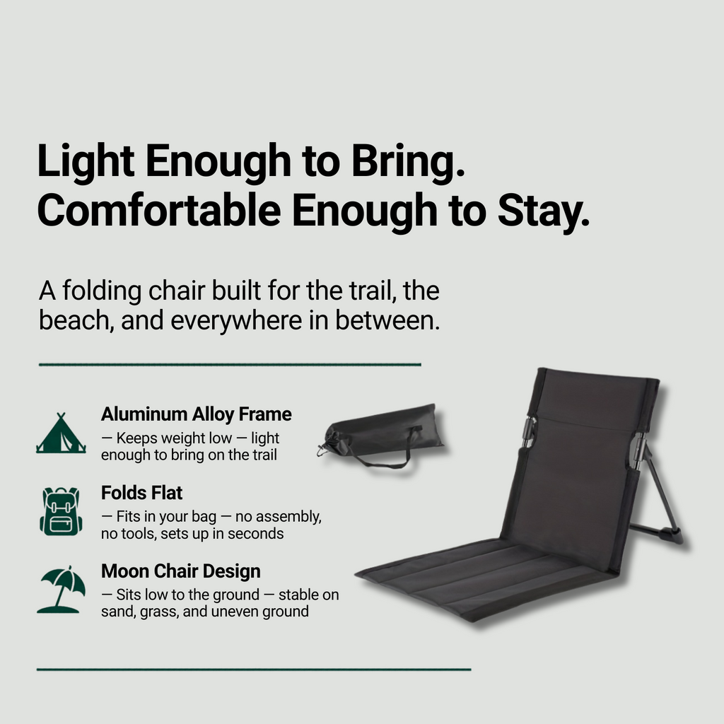 Ultralight Folding Chair - Aluminium Moon Chair for Camping, Beach & Outdoor Use