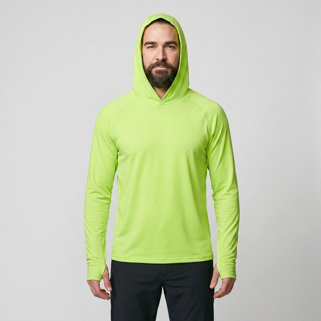 Men's UPF 50+ Sun Hoodie – Lightweight Quick-Dry Hiking & Fishing UV Top with Thumb Loops