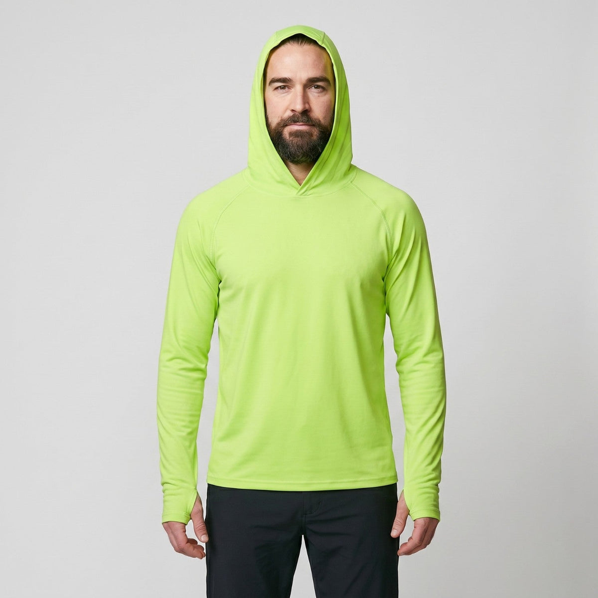 Men's UPF 50+ Sun Hoodie – Lightweight Quick-Dry Hiking & Fishing UV Top with Thumb Loops