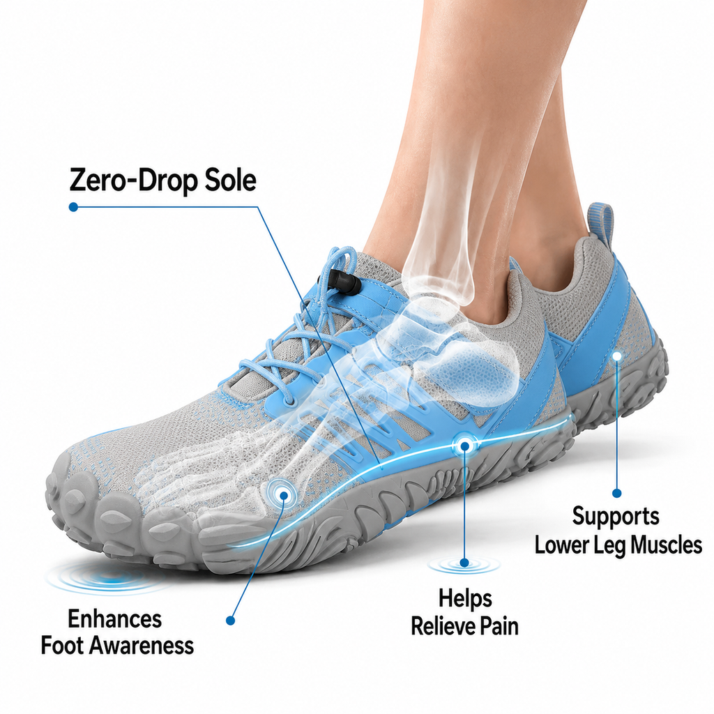Lightweight Comfort Barefoot Shoes with Wide Toe Box – Unisex Flexible Comfort Walking Shoes