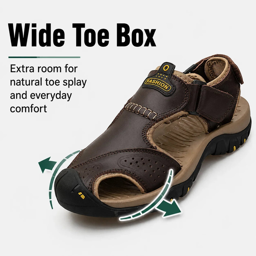 Men’s Extra Wide Toe Comfort Sandals with Adjustable Straps