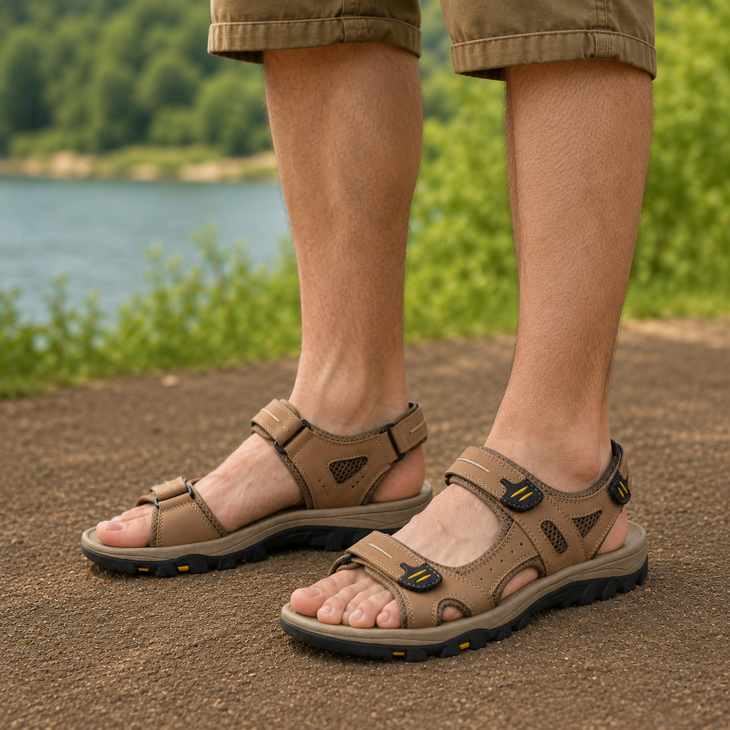 Men’s Wide Toe Box Adjustable Comfort Support Sandals