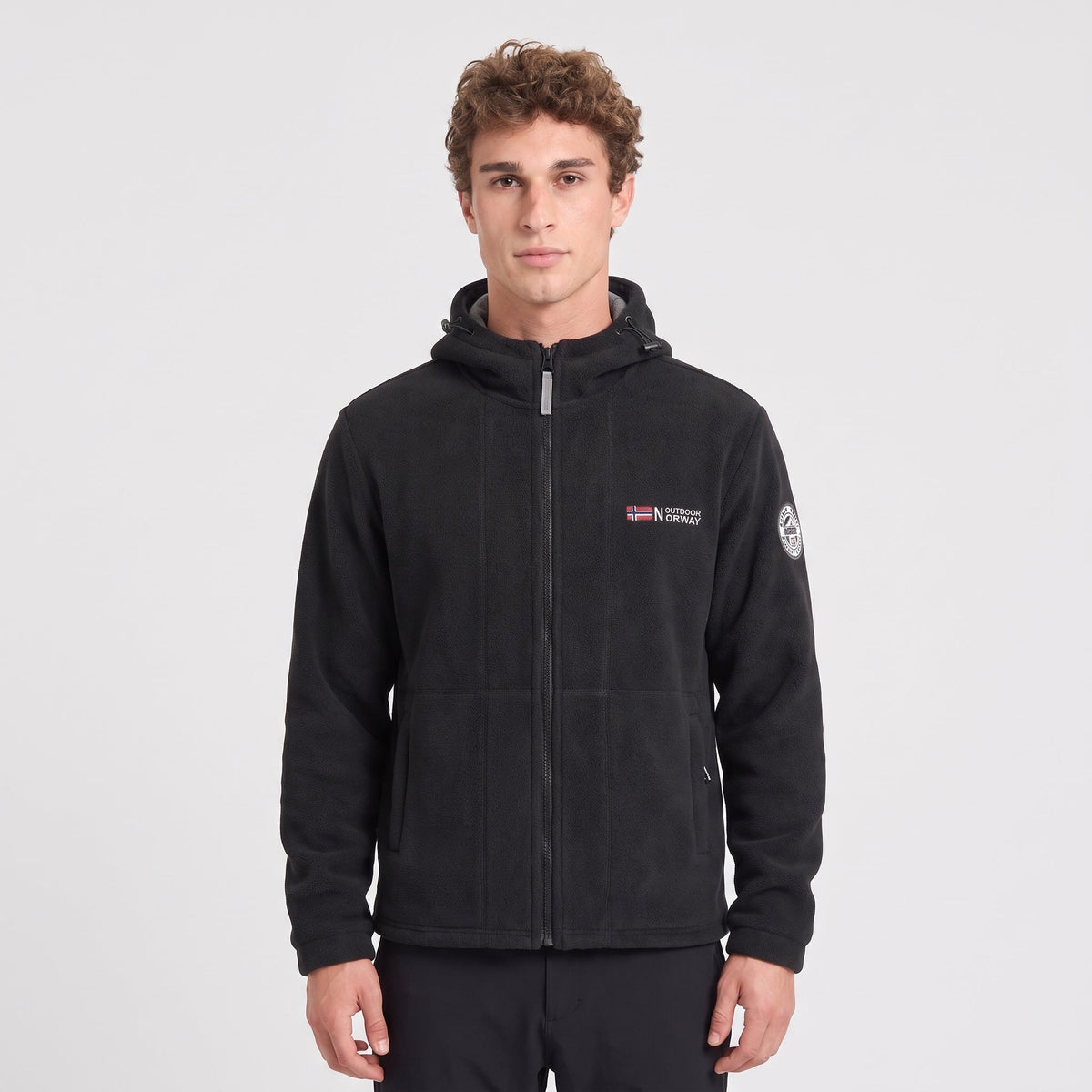 Men's Fleece Jacket - Windproof Hooded Fleece - Walking & Hiking