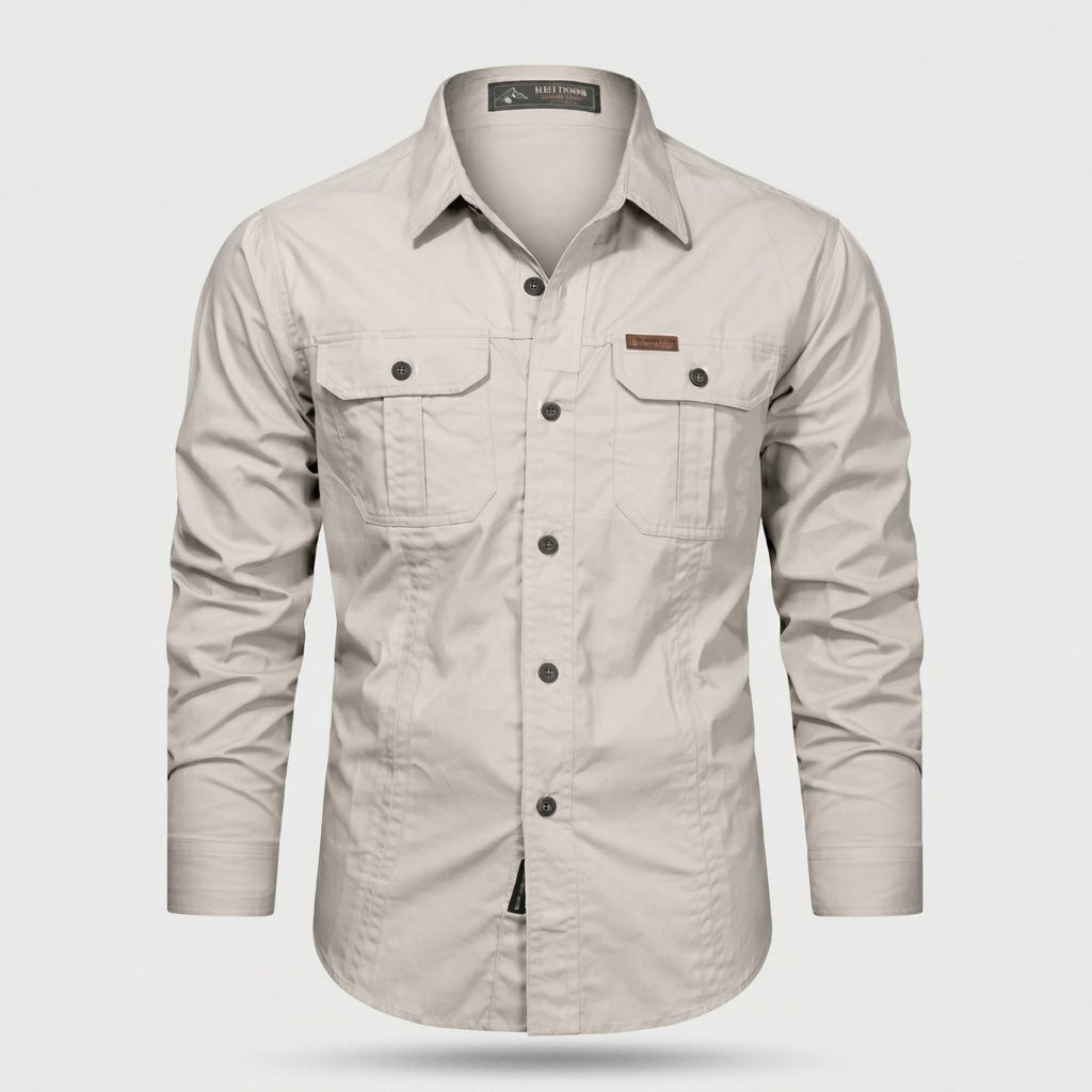 Men's Lightweight Long-Sleeve Outdoor Shirt – Durable Cotton Design