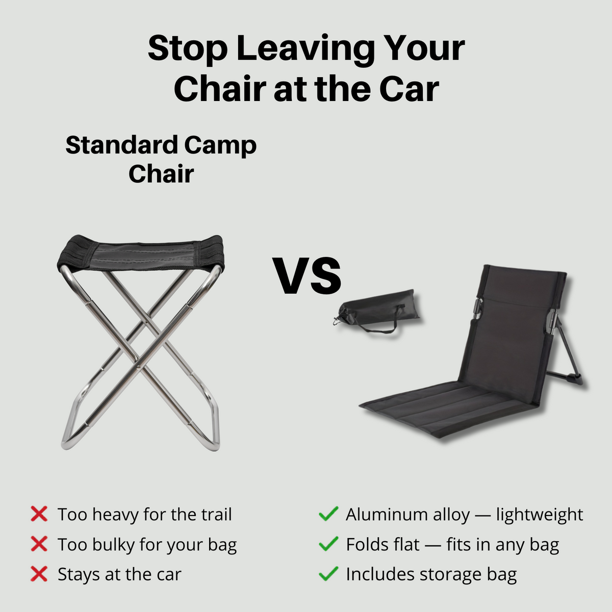 Ultralight Folding Chair - Aluminium Moon Chair for Camping, Beach & Outdoor Use