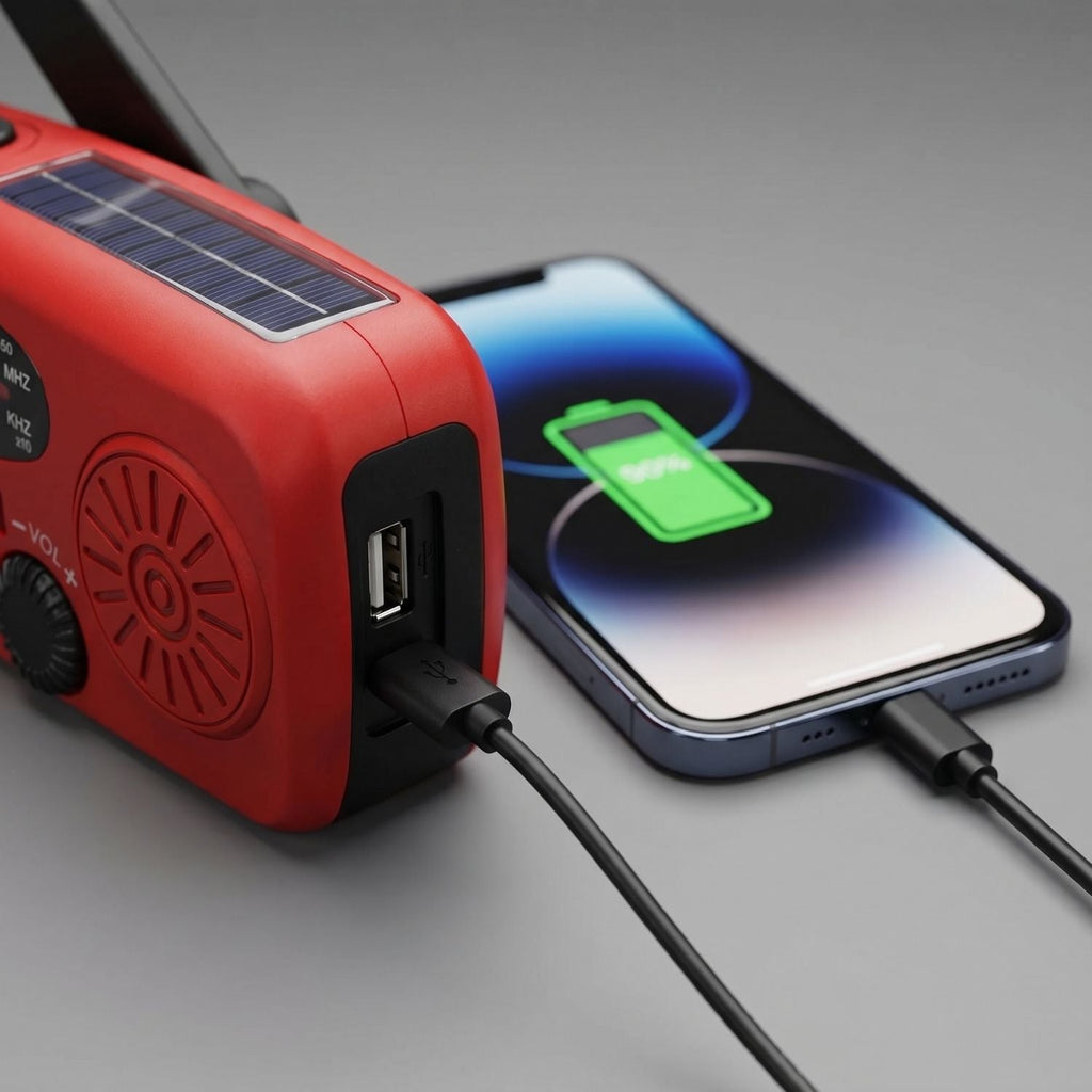 Emergency Hand Crank Radio - Solar and USB Rechargeable Weather Radio with Torch for Camping and Outdoor Use