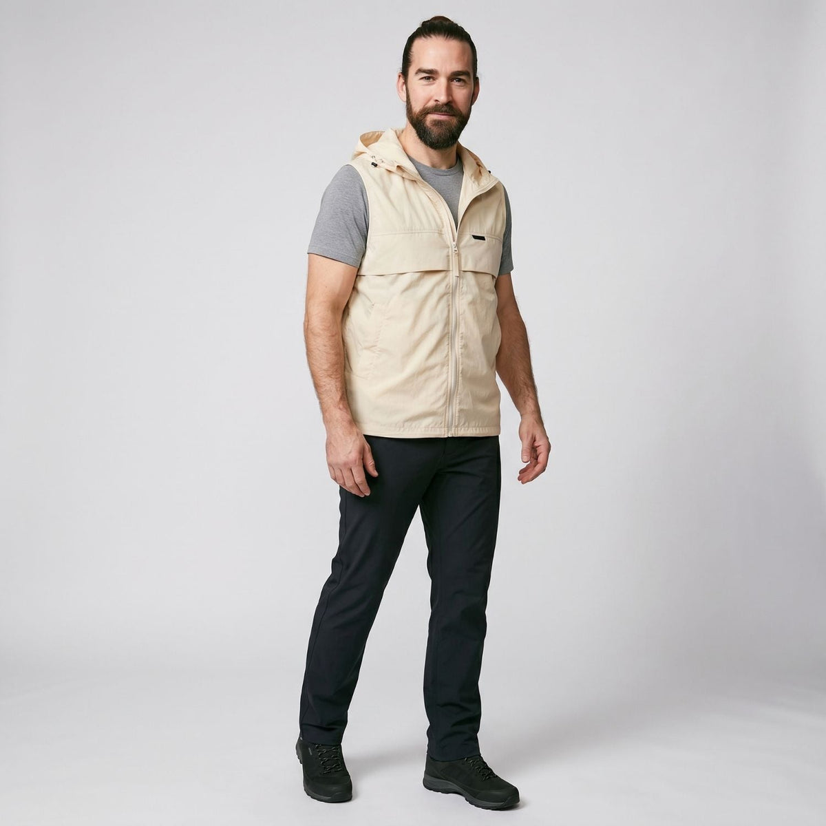 Men's Hooded Gilet - Lightweight Windproof Outdoor Vest for Fishing & Hiking
