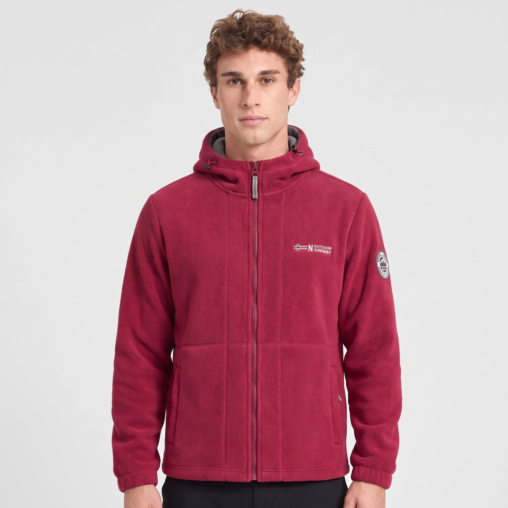Men's Fleece Jacket - Windproof Hooded Fleece - Walking & Hiking