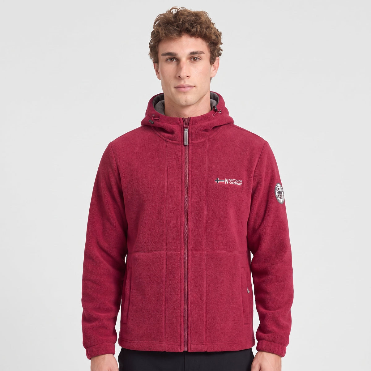 Men's Fleece Jacket - Windproof Hooded Fleece - Walking & Hiking