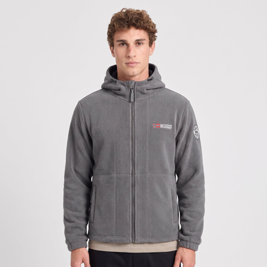 Men's Fleece Jacket - Windproof Hooded Fleece - Walking & Hiking