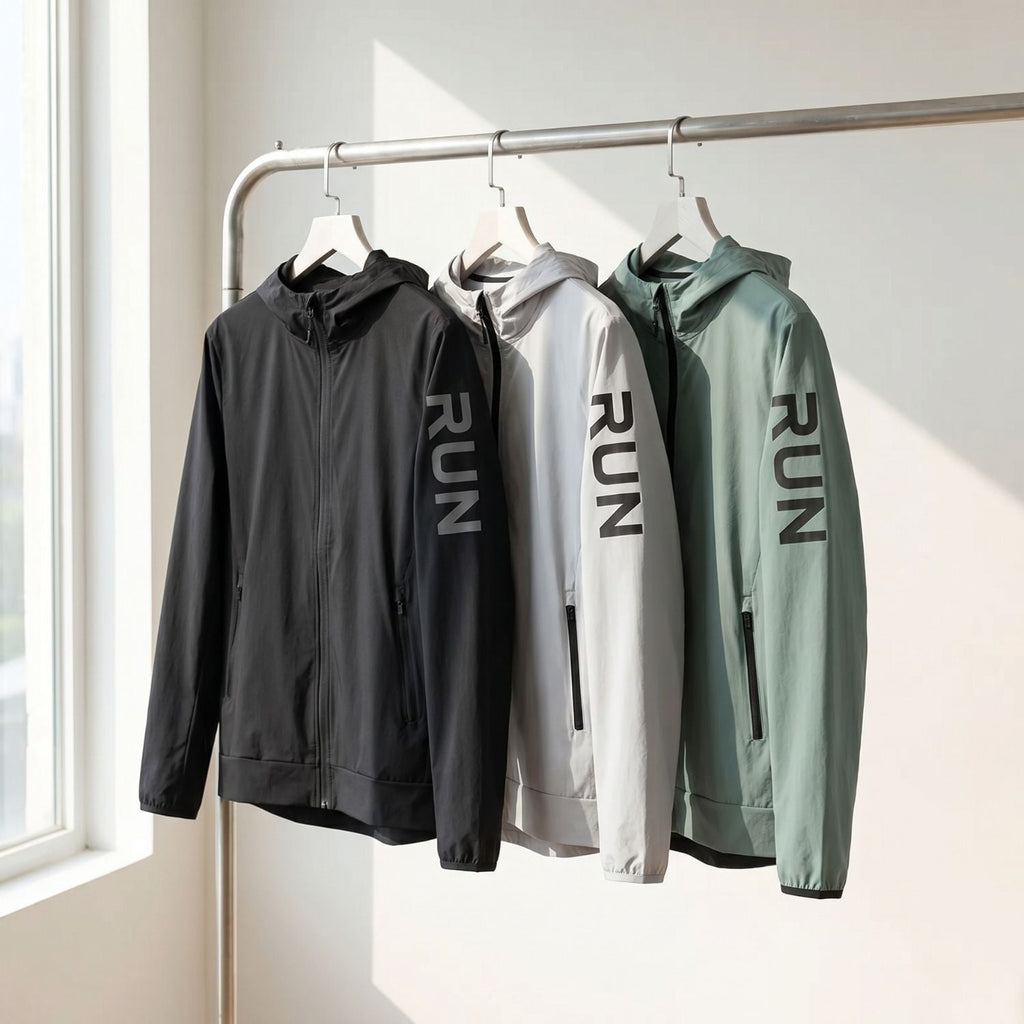 Men's Running Jacket - Lightweight Packable - Windproof & Water-Resistant